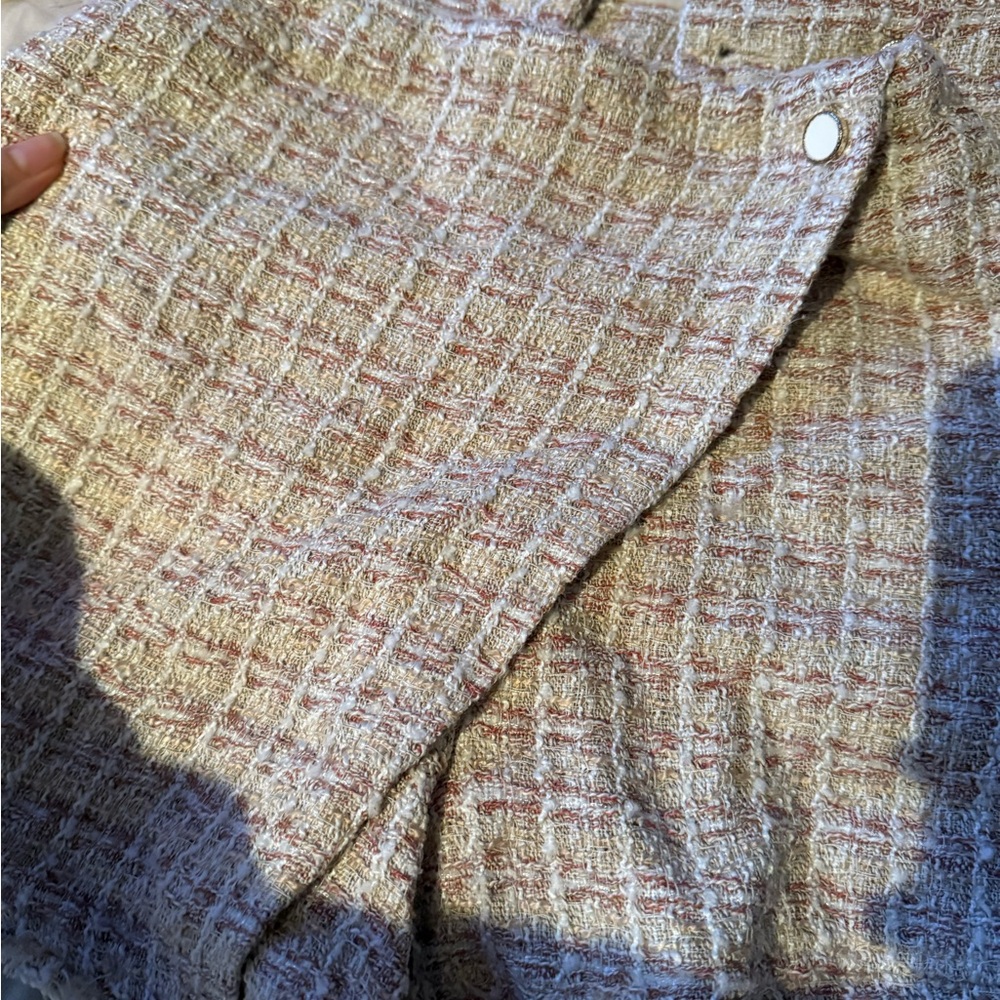 Zara Kids Cream Pink Tweed Matching Set Girls 10 Top.11/12 Squorts  Chanel Inspo - Picture 5 of 10